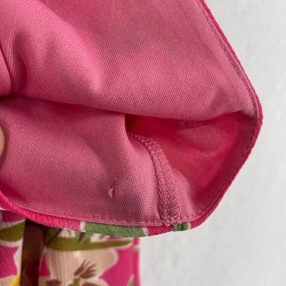 Spense Blouse Women's Sz L Pink Floral Ruffle Pleated Round Neck Regular Fit - Picture 9 of 12